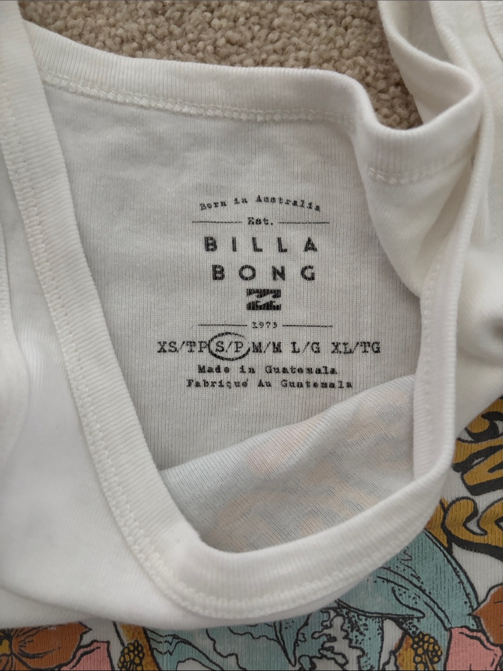 Billabong Tropical Feelings Graphic Cropped Tank Top Bikini Coverup Sz Small - Picture 4 of 4